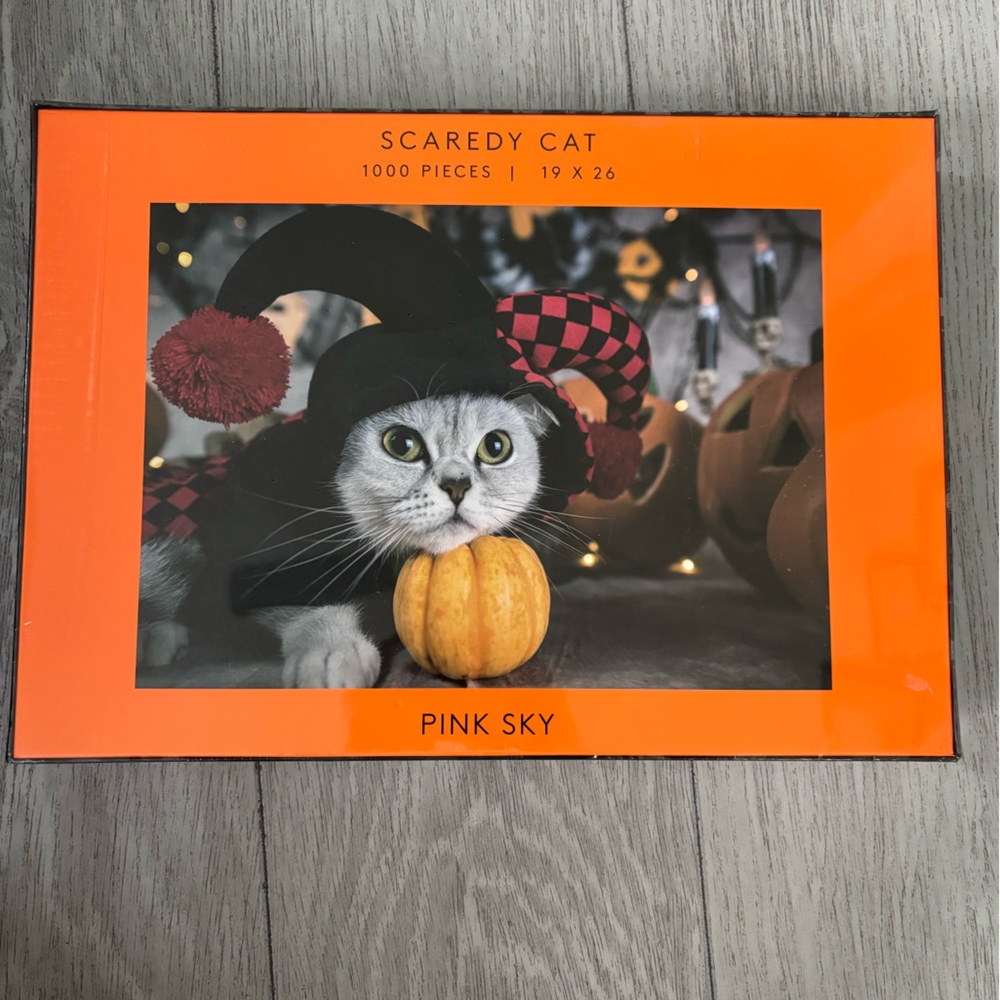 Pink Sky Scaredy Cat 1000-Piece Puzzle - new in box